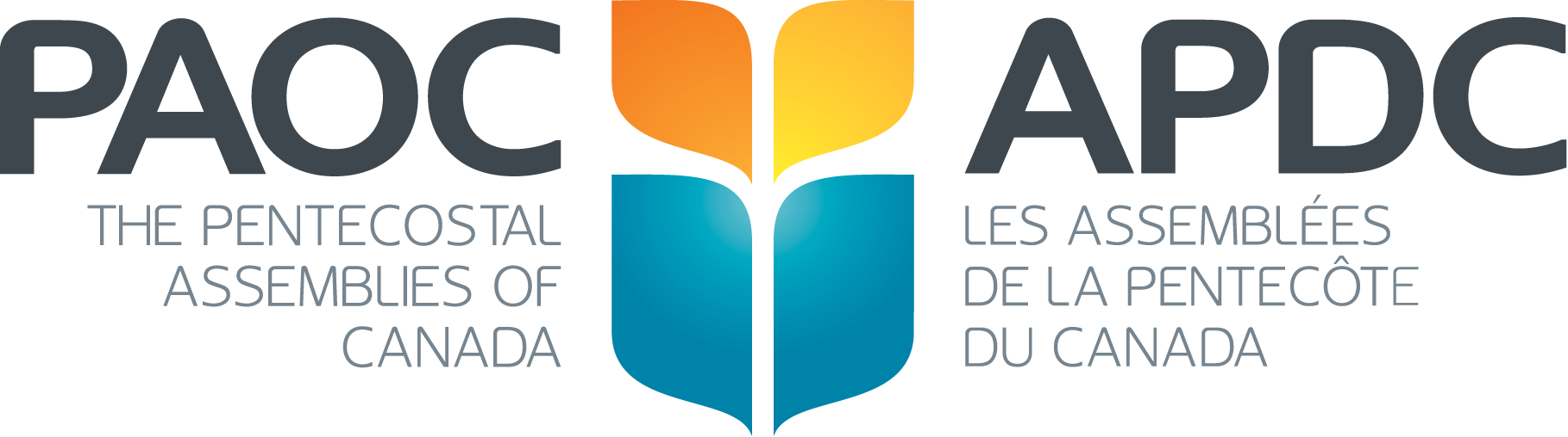 PAOC The Pentecostal Assemblies of Canada with the orange, yellow and blue leaf logo APDC Les Assemblies de la Pentecote du Canada
